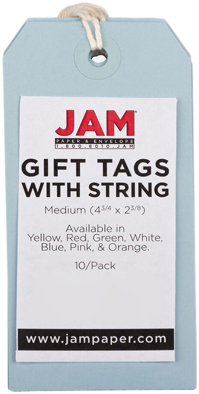 Baby Blue Medium Gift Tags (4 1/4 x 2 3/8) - 10 Pack