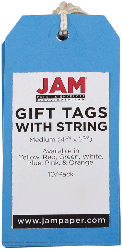 Blue Medium Gift Tags (4 1/4 x 2 3/8) - 10 Pack