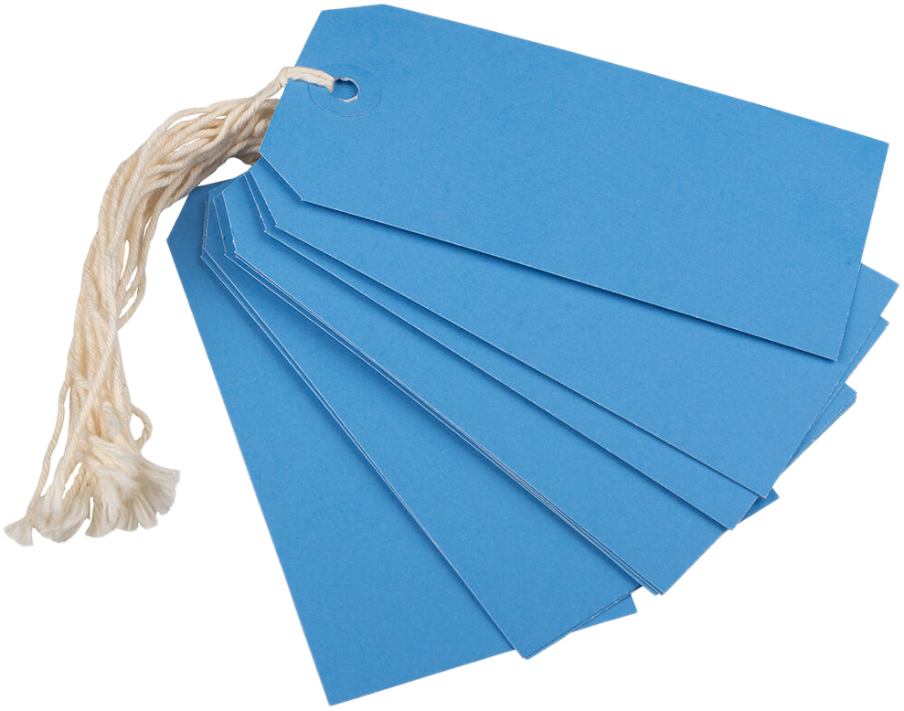 Blue Medium Gift Tags (4 1/4 x 2 3/8) - 10 Pack