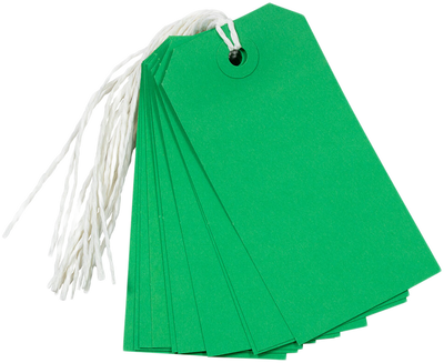Green Medium Gift Tags (4 1/4 x 2 3/8) - 10 Pack