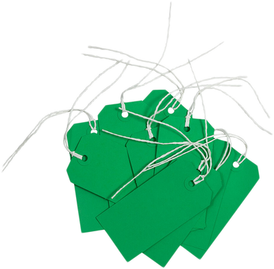 Green Medium Gift Tags (4 1/4 x 2 3/8) - 10 Pack
