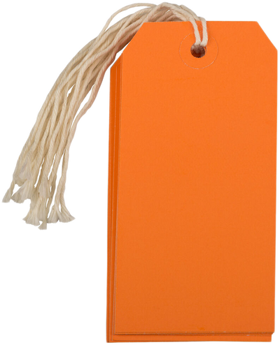 Orange Medium Gift Tags (4 1/4 x 2 3/8) - 10 Pack