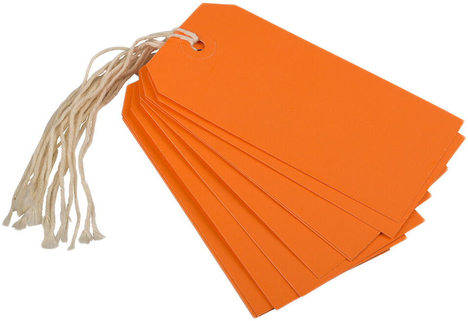 Orange Medium Gift Tags (4 1/4 x 2 3/8) - 10 Pack
