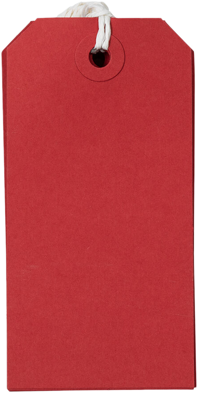 Red Medium Gift Tags (4 1/4 x 2 3/8) - 10 Pack