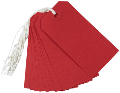 Red Medium Gift Tags (4 1/4 x 2 3/8) - 10 Pack