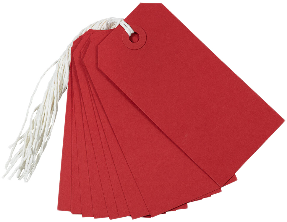 Red Medium Gift Tags (4 1/4 x 2 3/8) - 10 Pack