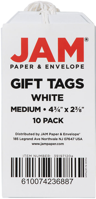 White Medium Gift Tags (4 1/4 x 2 3/8) - 10 Pack