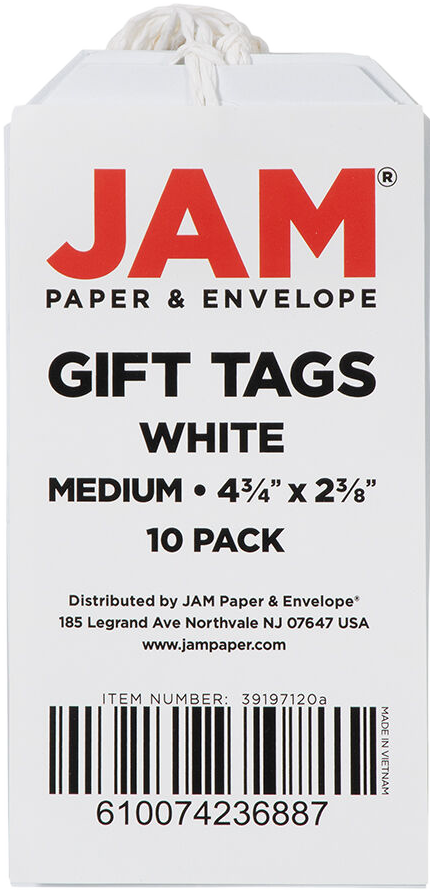 White Medium Gift Tags (4 1/4 x 2 3/8) - 10 Pack
