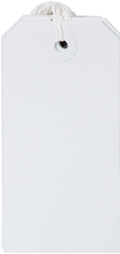 White Medium Gift Tags (4 1/4 x 2 3/8) - 10 Pack