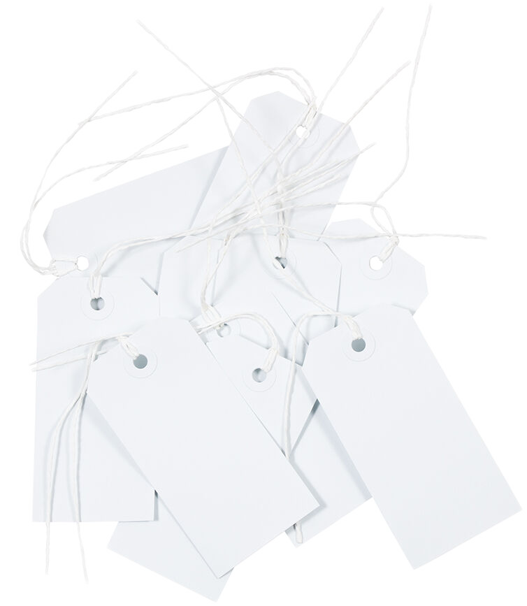 White Medium Gift Tags (4 1/4 x 2 3/8) - 10 Pack