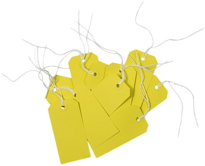 Yellow Medium Gift Tags (4 1/4 x 2 3/8) - 10 Pack