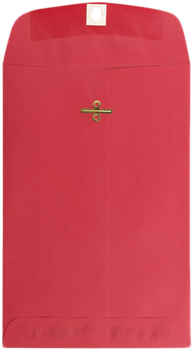 Red 24lb 6 x 9 Open End Envelopes with Clasp