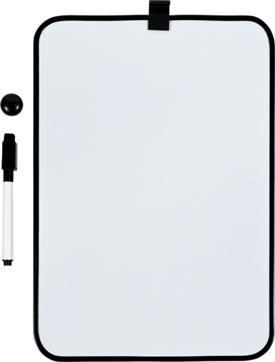White with Black Frame Dry Erase Board