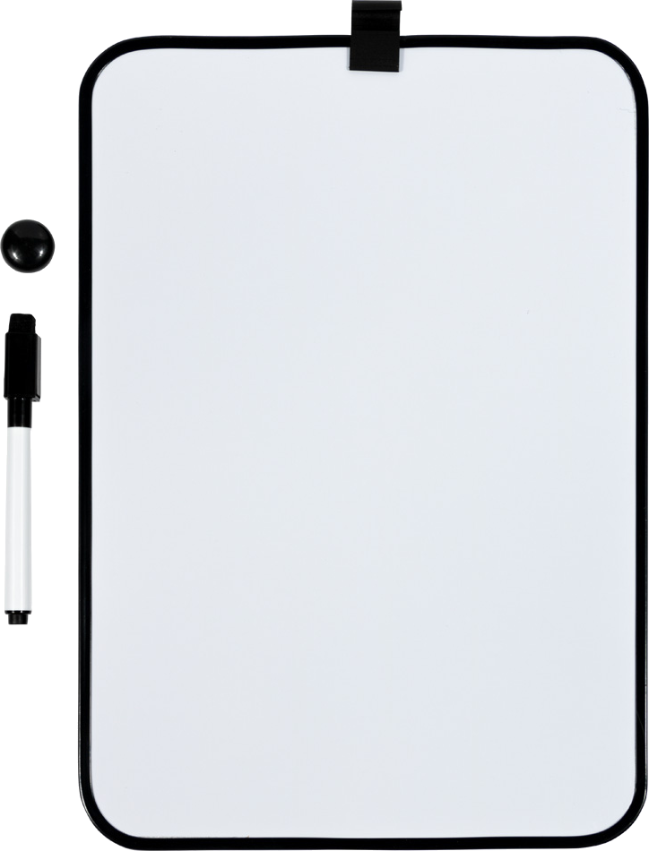 White with Black Frame Dry Erase Board