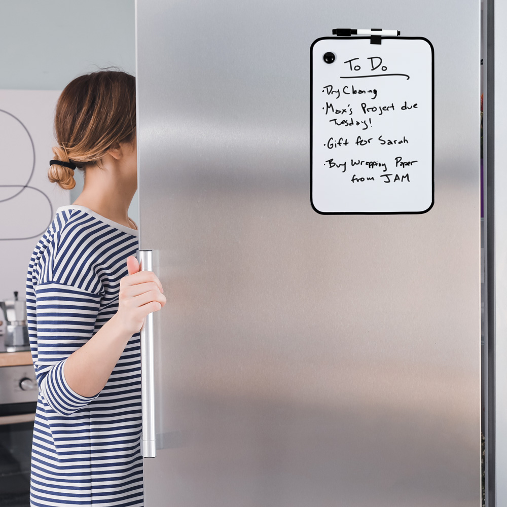 White with Black Frame Dry Erase Board