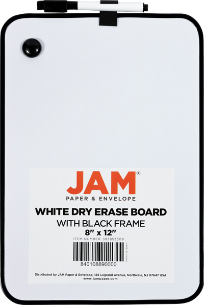 White with Black Frame Dry Erase Board