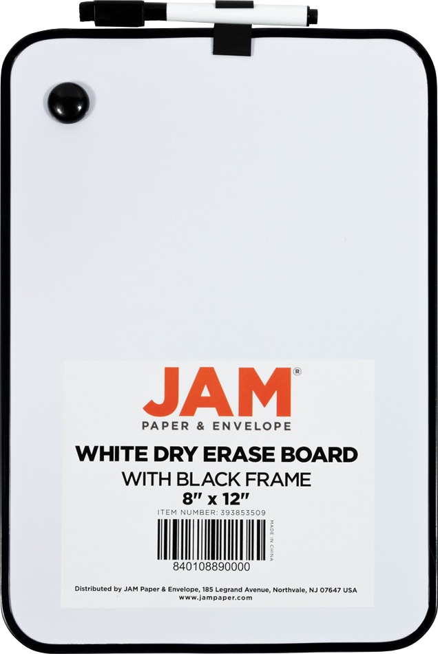 White with Black Frame Dry Erase Board