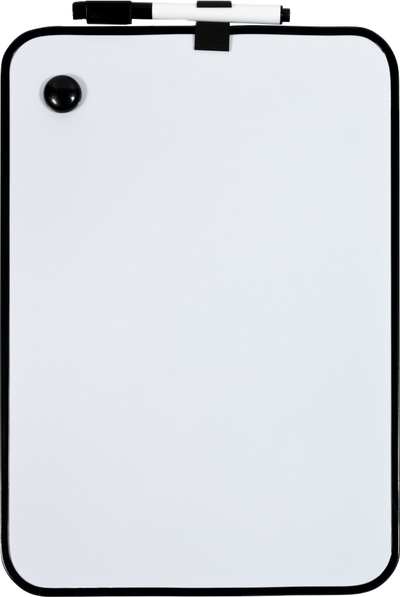 White with Black Frame Dry Erase Board