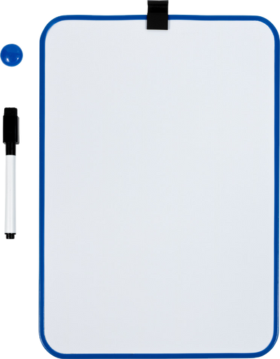 White with Blue Frame Dry Erase Board