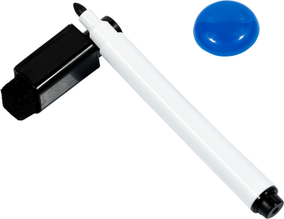White with Blue Frame Dry Erase Board