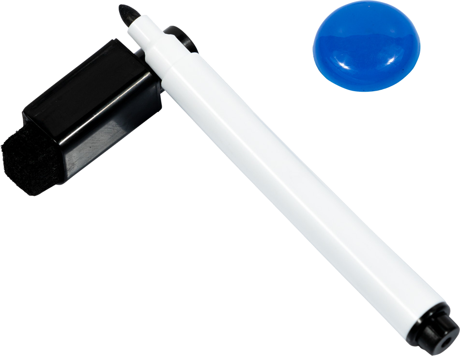 White with Blue Frame Dry Erase Board