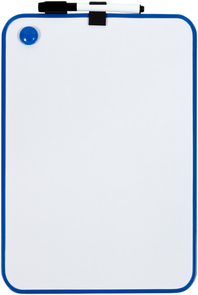 White with Blue Frame Dry Erase Board