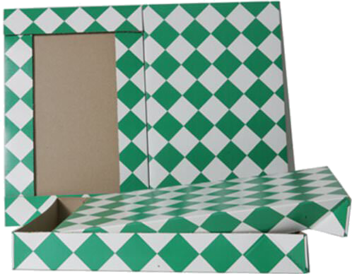 Green and White Diamond Gift Boxes (9 1/2 x 15 x 2)