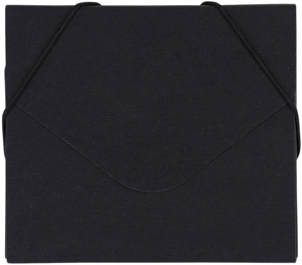 Black Kraft 5 x 5 5/8 x 3/8 Elastic CD Portfolios
