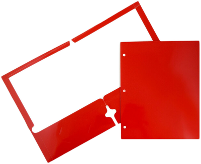 Glossy Red 9 x 12 3 Hole Punch Folders