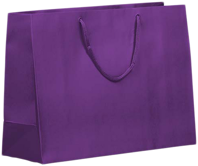 Purple X-Large Matte Horizontal Gift Bags (16 x 12 x 6)
