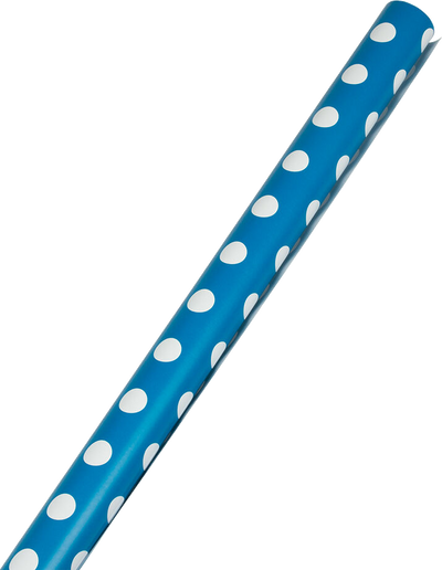 Blue with White Dots Wrapping Paper (25 Sq Ft)