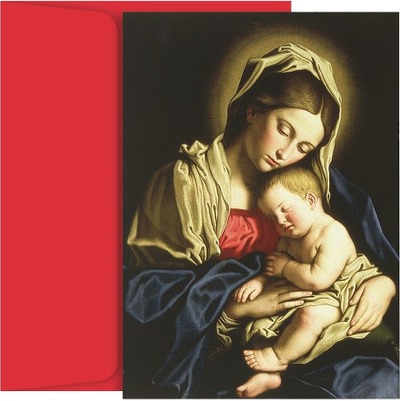 Child At Rest and Madonna Christmas Cards - 16 Pack