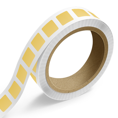 Gold Foil 1 1/2 x 1 1/2 Inch Roll of Square Labels - Durable with Metallic Finish