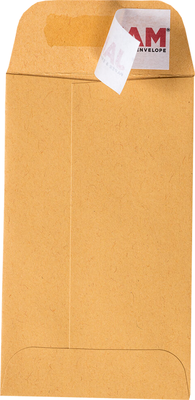 Brown Kraft 28lb #3 Coin Envelopes (2 1/2 x 4 1/4) with Peel & Seal