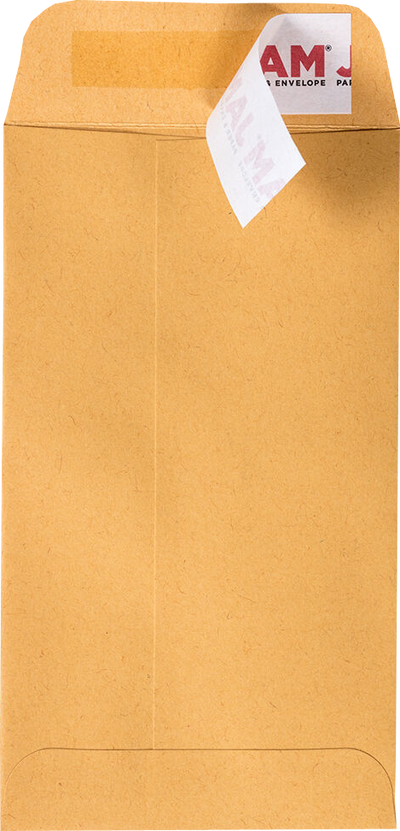 Brown Kraft 28lb #5 1/2 Coin Envelopes (3 1/8 x 5 1/2) with Peel & Seal