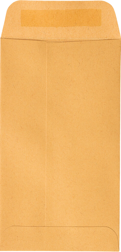 Brown Kraft 28lb #5 1/2 Coin Envelopes (3 1/8 x 5 1/2) with Peel & Seal