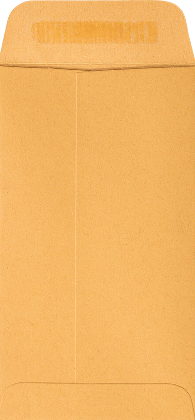 Brown Kraft 28lb #6 Coin Envelopes (3 3/8 x 6) with Peel & Seal