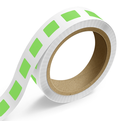 Neon Green 1 1/2 x 2 1/4 Inch Roll of Rectangle Labels - Bright Adhesive
