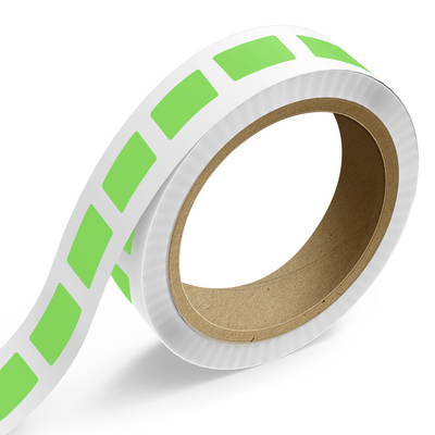 Neon Green 1 1/2 x 2 3/4 Inch Roll of Rectangle Labels - Bright Adhesive