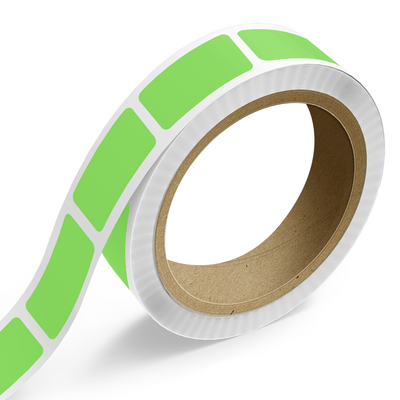 Neon Green 1 1/2 x 2 Inch Roll of Rectangle Labels - Bright Adhesive
