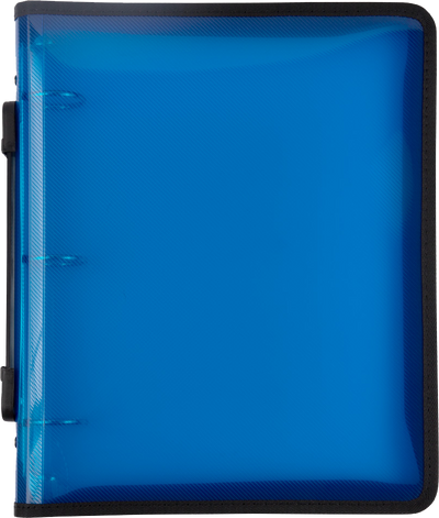 Blue Plastic 1 1/2 Inch 3-Ring Binder with Zipper