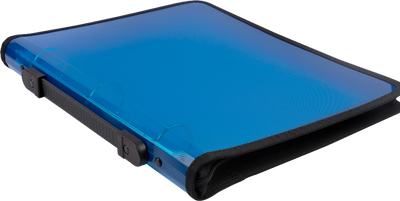 Blue Plastic 1 1/2 Inch 3-Ring Binder with Zipper