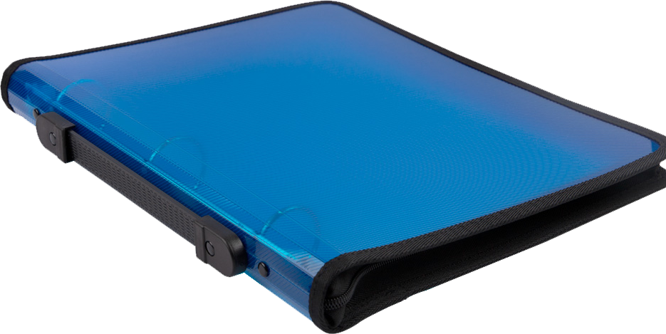 Blue Plastic 1 1/2 Inch 3-Ring Binder with Zipper