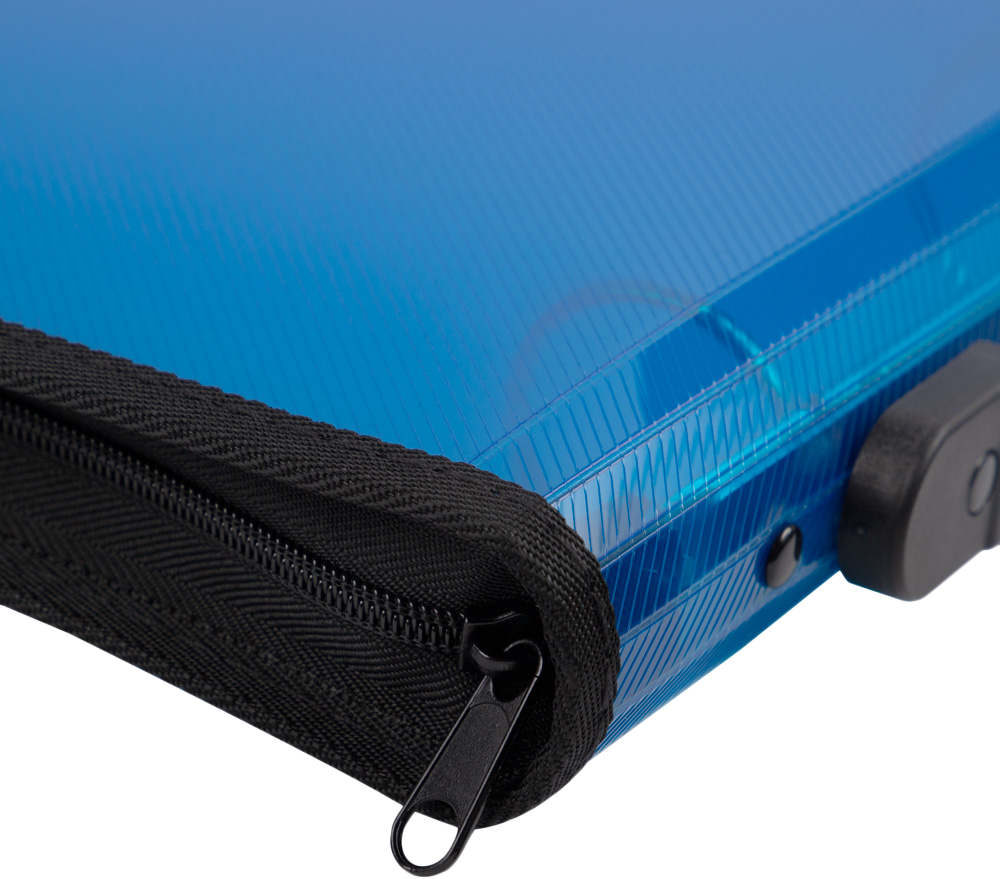 Blue Plastic 1 1/2 Inch 3-Ring Binder with Zipper