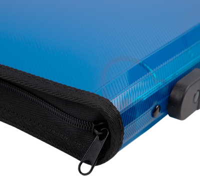 Blue Plastic 1 1/2 Inch 3-Ring Binder with Zipper