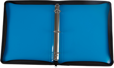 Blue Plastic 1 1/2 Inch 3-Ring Binder with Zipper
