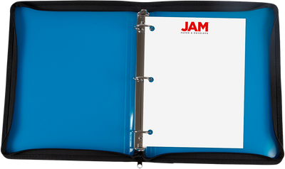 Blue Plastic 1 1/2 Inch 3-Ring Binder with Zipper