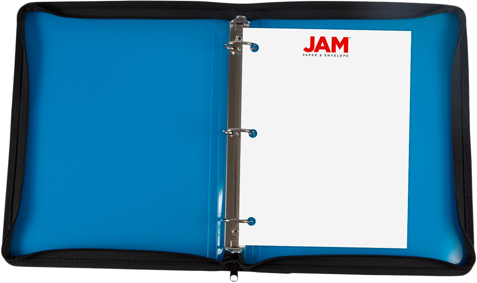 Blue Plastic 1 1/2 Inch 3-Ring Binder with Zipper