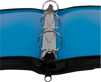 Blue Plastic 1 1/2 Inch 3-Ring Binder with Zipper