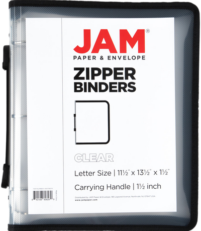 Clear Zipper 1 1/2 Inch 3-Ring Binder with Zipper